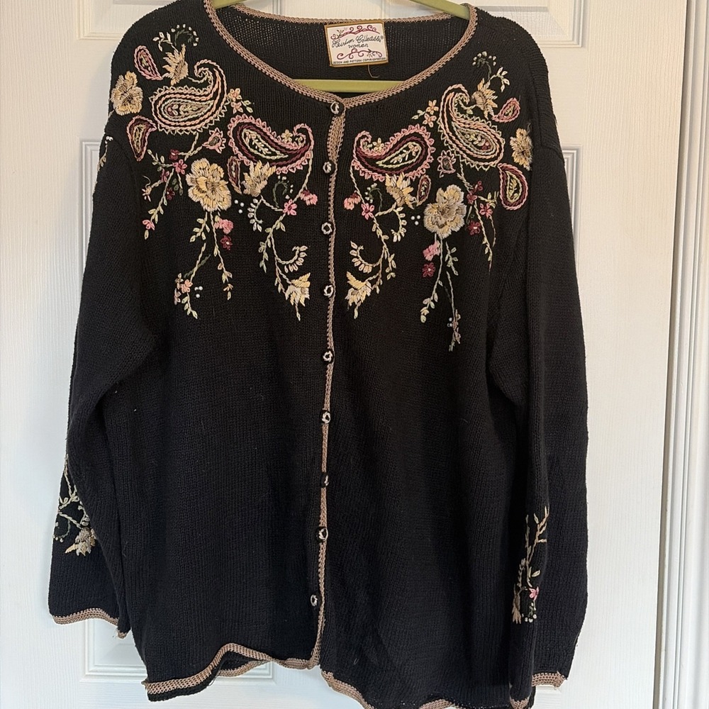 Vintage Heirloom Collectibles Y2K Floral Button‎ Up Cardigan Size 2X Grandmacore